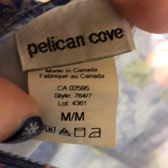 Pelican Cove Hawaiian flowered blue dress size Medium - Picture 4 of 4